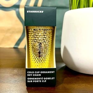 ✨Starbucks Gold BLING STUDDED ORNAMENT KEYCHAIN 2022